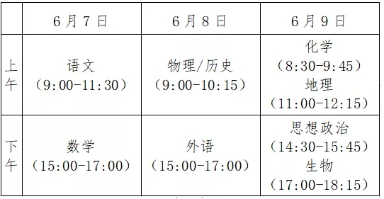 高考时间年时间表_高考时间年年都一样吗_2022年高考时间